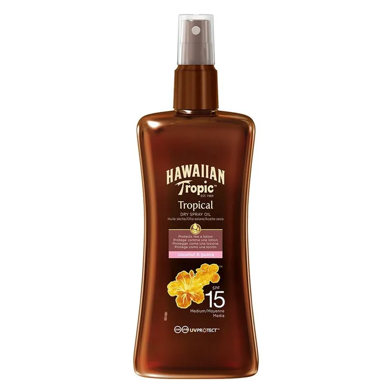 Tehdashinta Hawaiian Tropic  Glowing Protection Dry Spray Oil SPF15 200ml