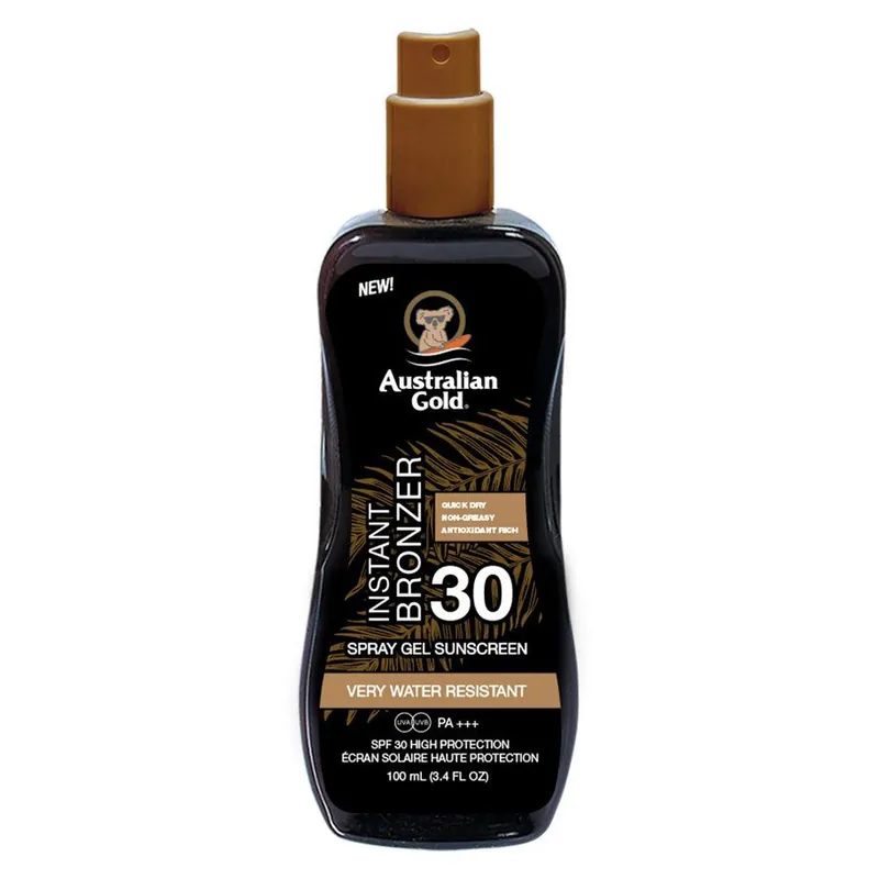 Australian Gold  Instant Bronzer Spray Gel With Bronzer SPF30 100ml Erikoistarjous