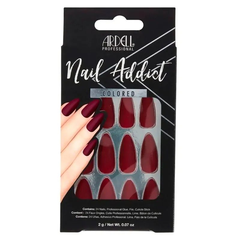 Ardell  Nail Addict Bordeaux 28pcs Flash-Tarjous