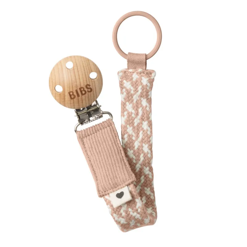 Alennettu Hinta BIBS  Pacifier Clip Braided – Blush/Ivory