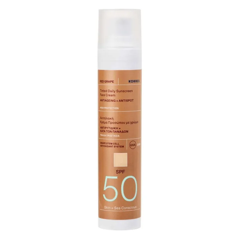 Asiakkaiden Suosikki Korres  Red Grape Tinted Face Sunscreen SPF50 50ml
