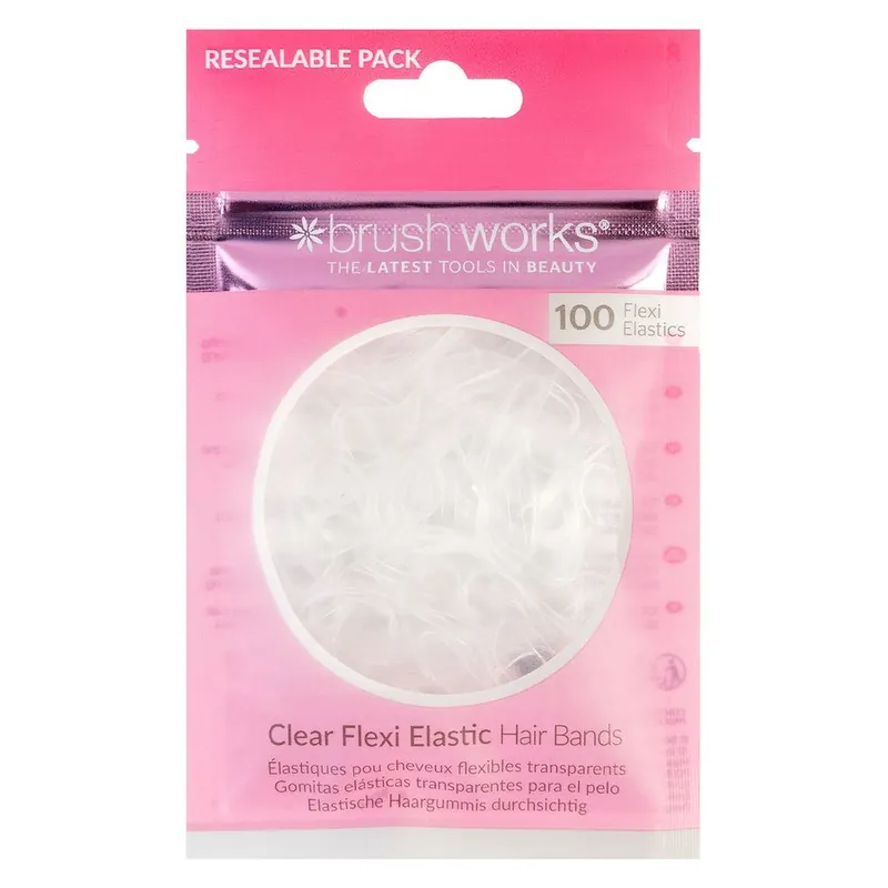 Alennus Brushworks  Clear Flexi Elastic Hair Bands 100pcs