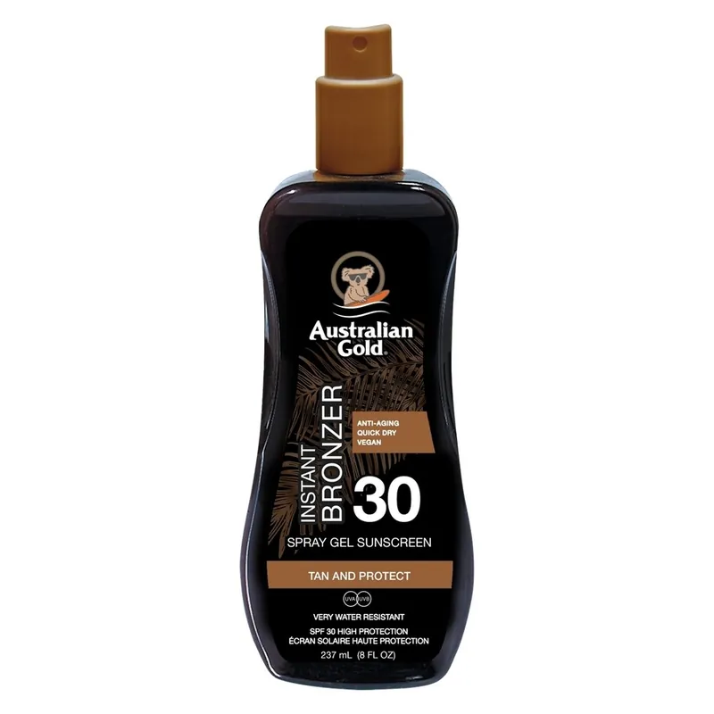 Australian Gold  Spray Gel Sunscreen With Instant Bronzer SPF30 237ml Löytö
