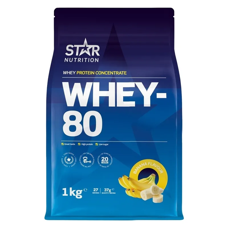 Star Nutrition  Whey-80 Banana 1000g Suosittu