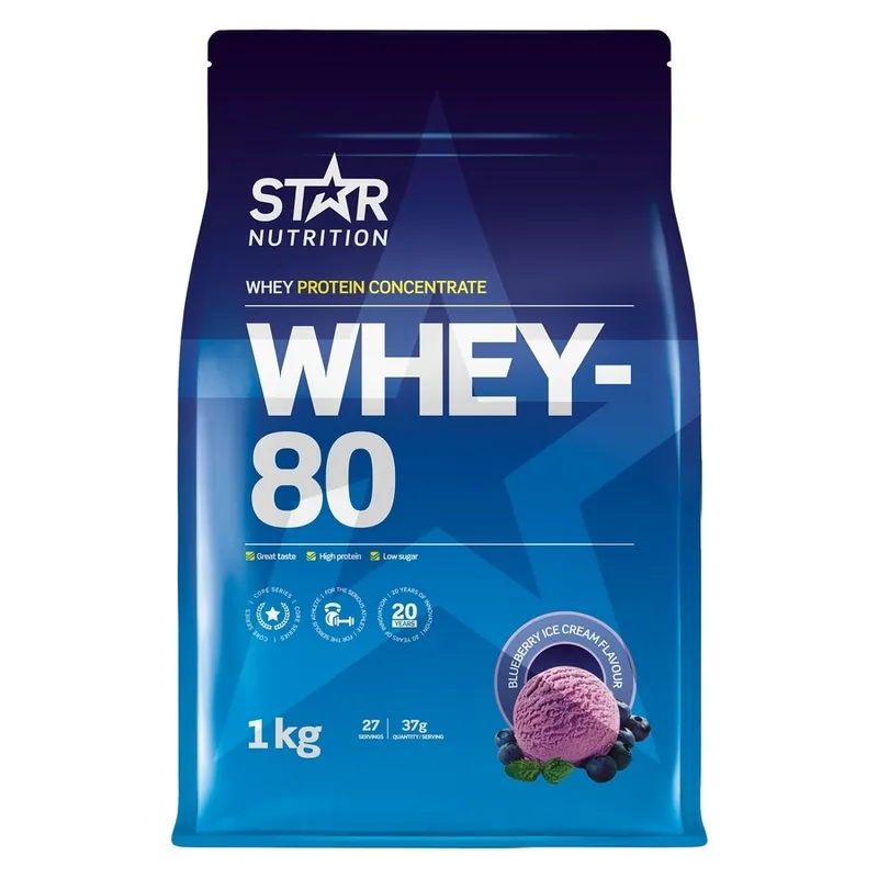 Star Nutrition  Whey-80 Blueberry Ice Cream 1000g Osta Nyt