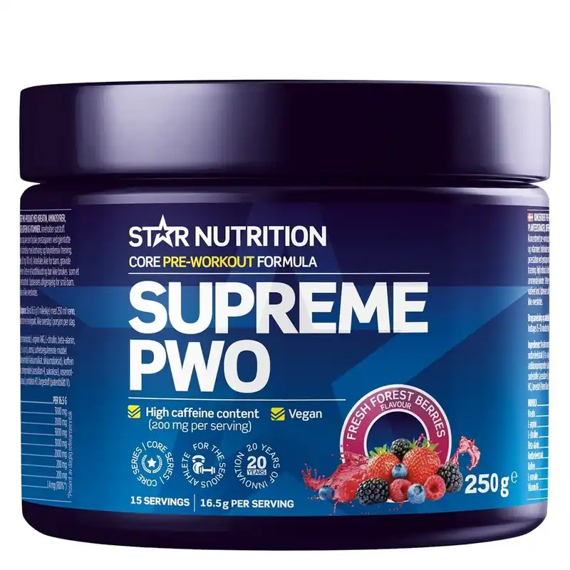 Pakollinen (Must-Have) Star Nutrition  Supreme PWO Fresh Forest Berry 250g