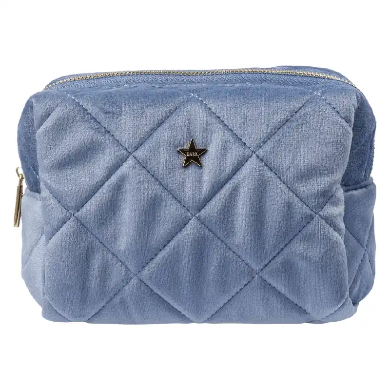 Älä Missaa DARK  Velvet Square Quilted Make-Up Pouch Small Country Blue