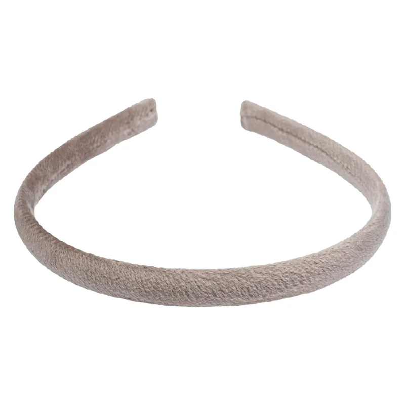 DARK  Velvet Hair Band Thin Warm Taupe Halpa Hinta