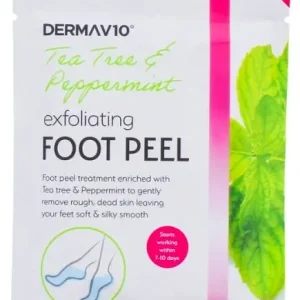 DermaV10 Exfoliating Foot Peel Tea Tree & Peppermint Eniten Myyty