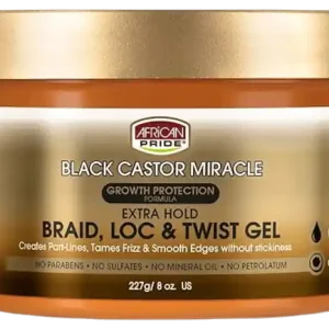 African Pride Black Castor Braid, Loc & Twist Gel Korkea Laatu