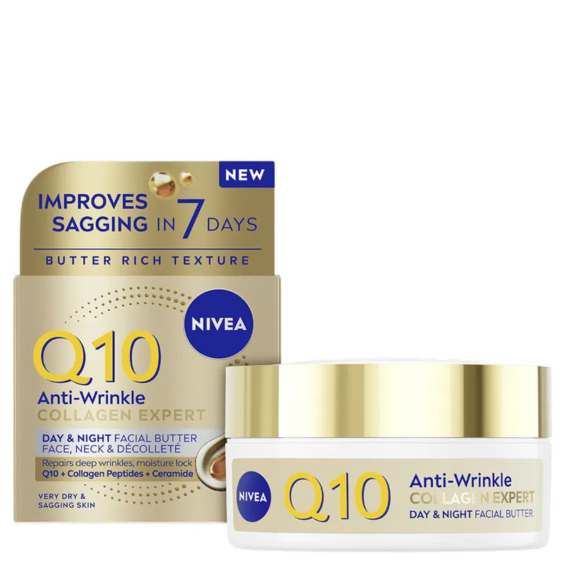Päivän Tarjous Nivea Ansiktskräm Q10 Anti-Wrinkle Collagen Expert Day & Night Facial Butter